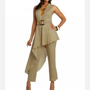 2x Linen, Viscose blend Romper/ jumpsuit By: Lisa Rene w113